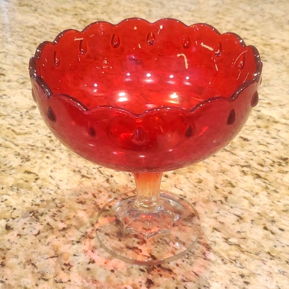 Antique Dining Vintage Red Pedestal Candy Dish Poshmark